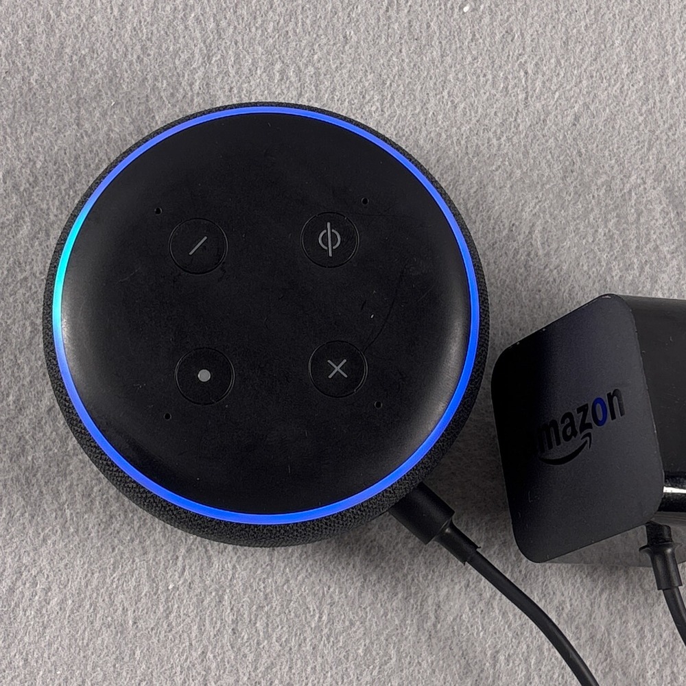 Amazon Echo Dot 3rd Gen Smart Speaker Charcoal Black Tested Working C78MP8